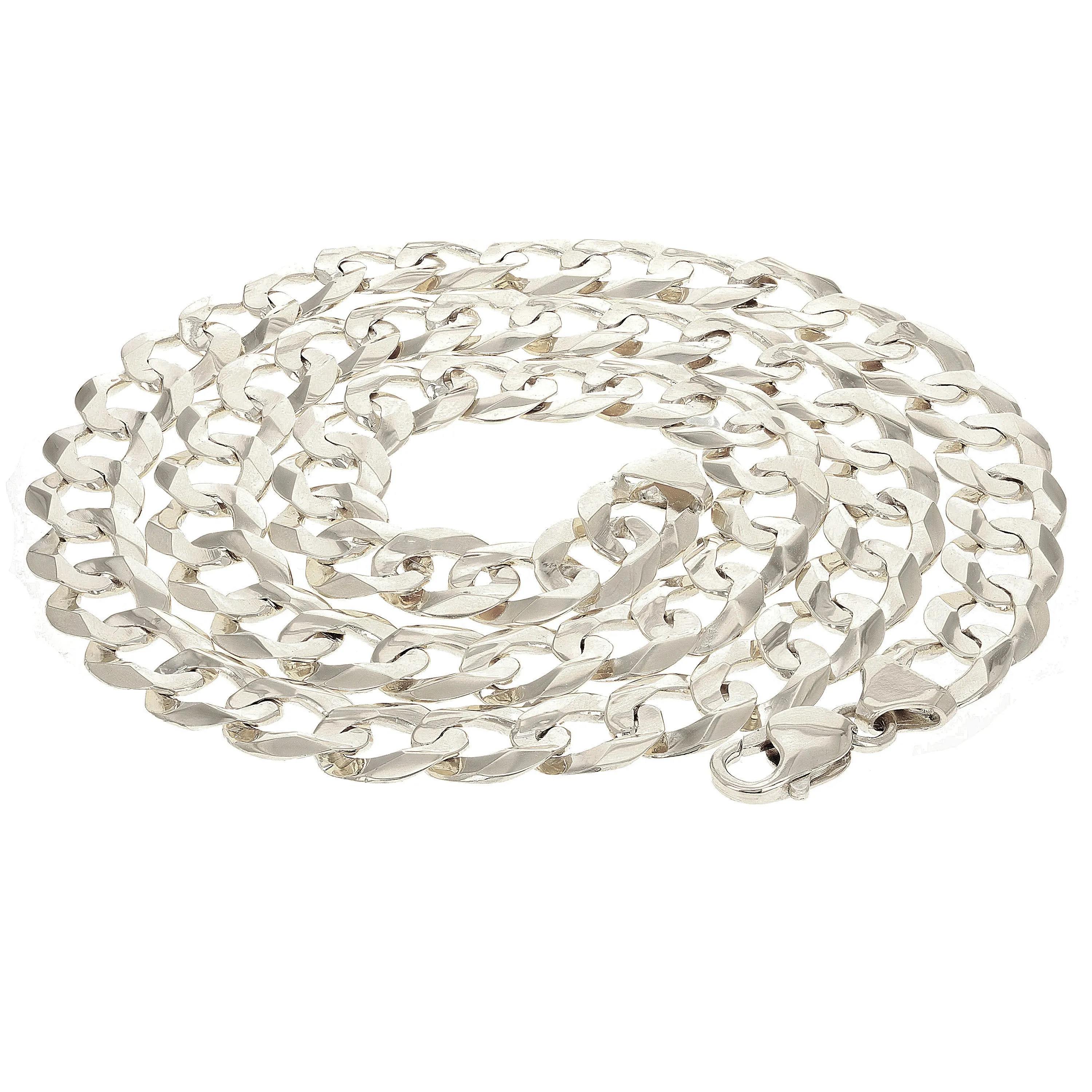 Men's 10k Yellow or White Gold Flat Cuban Link Chain Necklace 20" - 30" 12.5mm