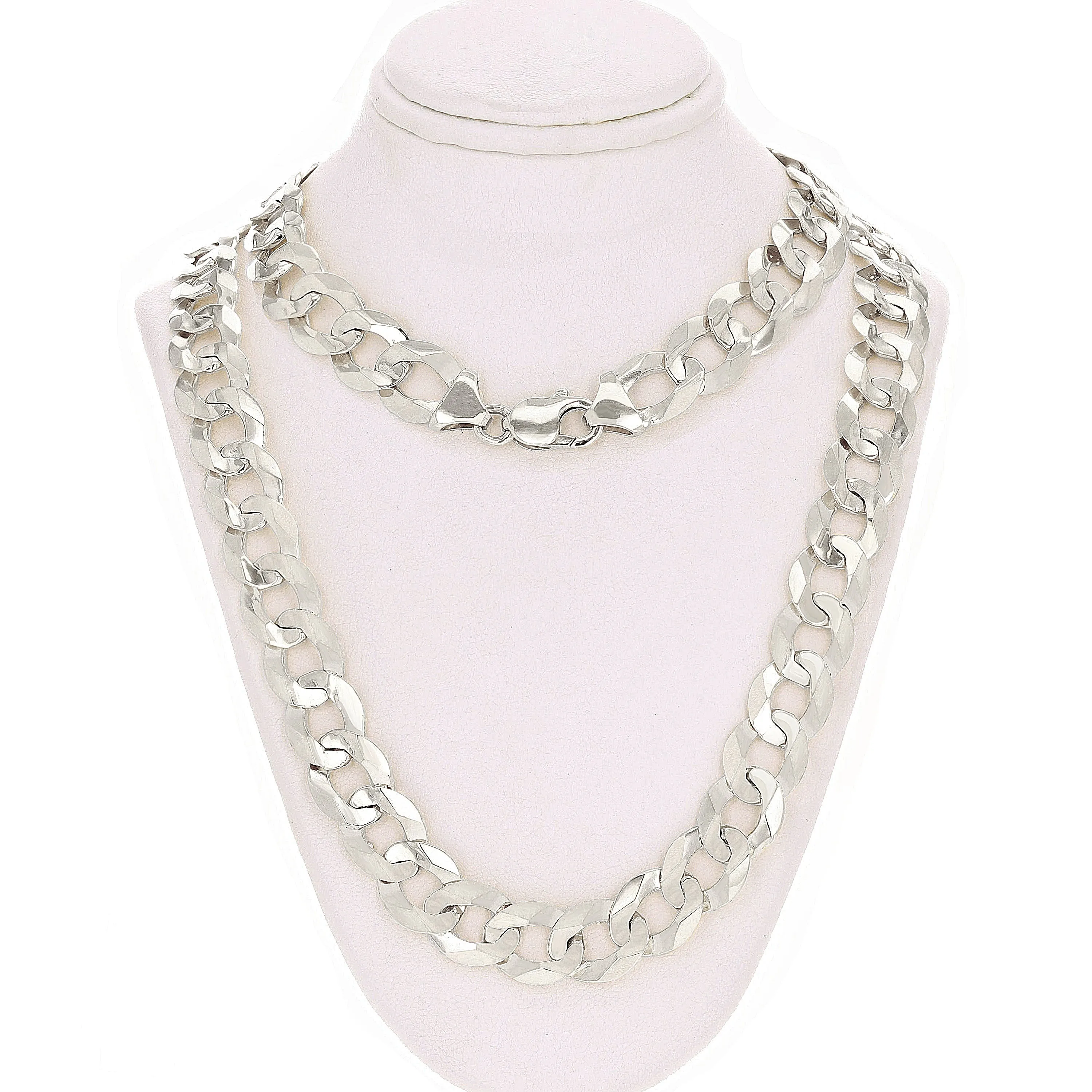 Men's 10k Yellow or White Gold Flat Cuban Link Chain Necklace 20" - 30" 12.5mm