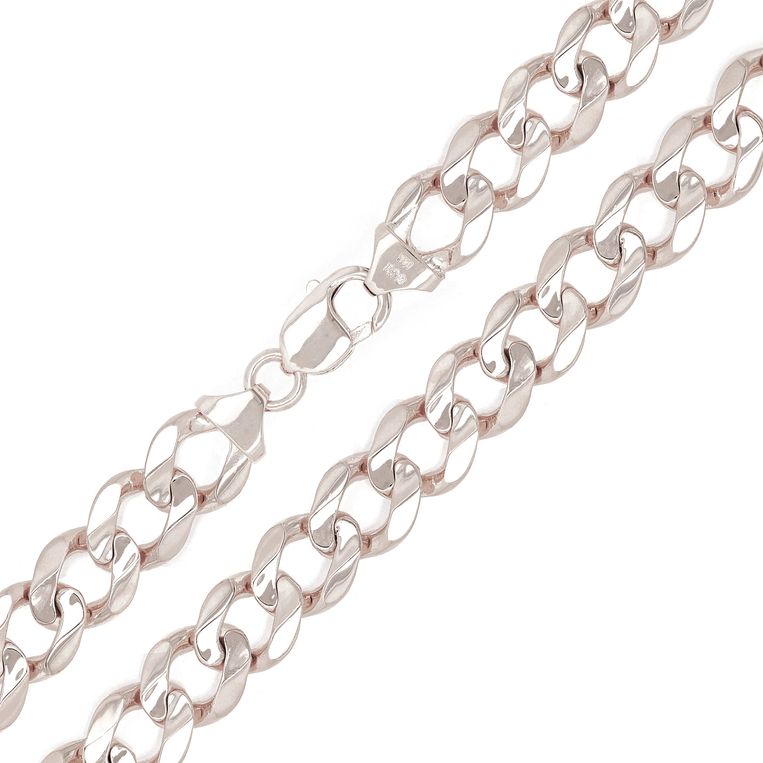 Men's 14k Solid Yellow White or Rose Gold Flat Cuban Necklace 20" - 28" 12.5mm