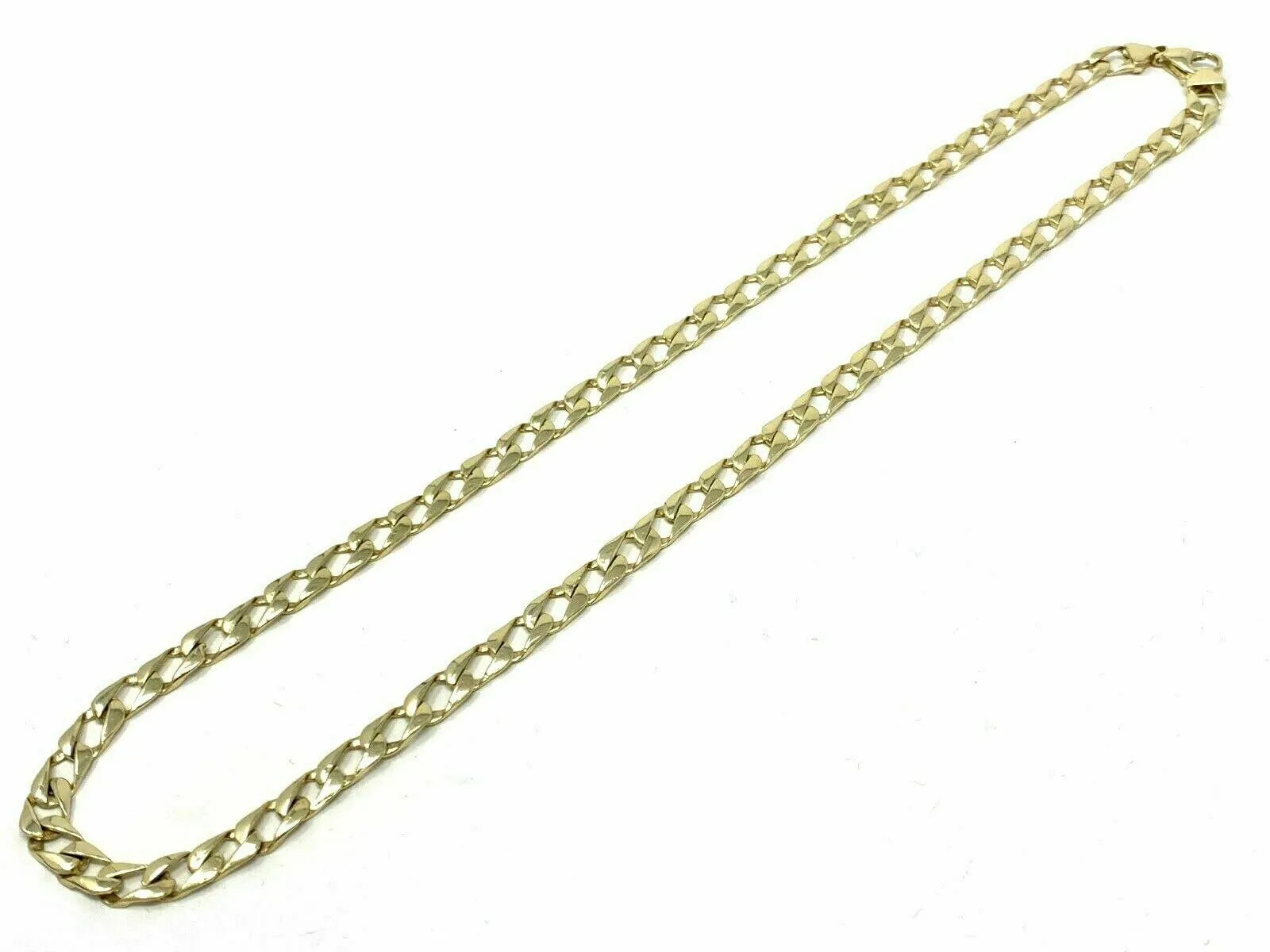 Men's 14k Yellow White or Rose Gold Solid Flat Cuban Chain Necklace 20" - 26" 6.3mm