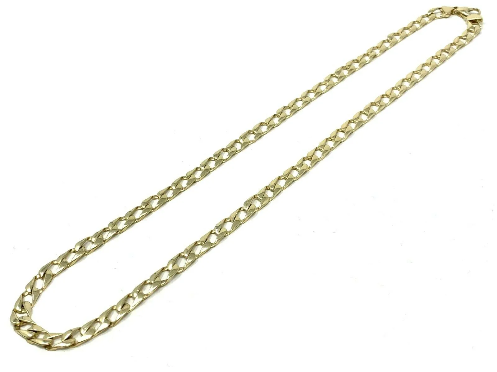 Men's 14k Yellow White or Rose Gold Solid Flat Cuban Chain Necklace 20" - 26" 6.3mm