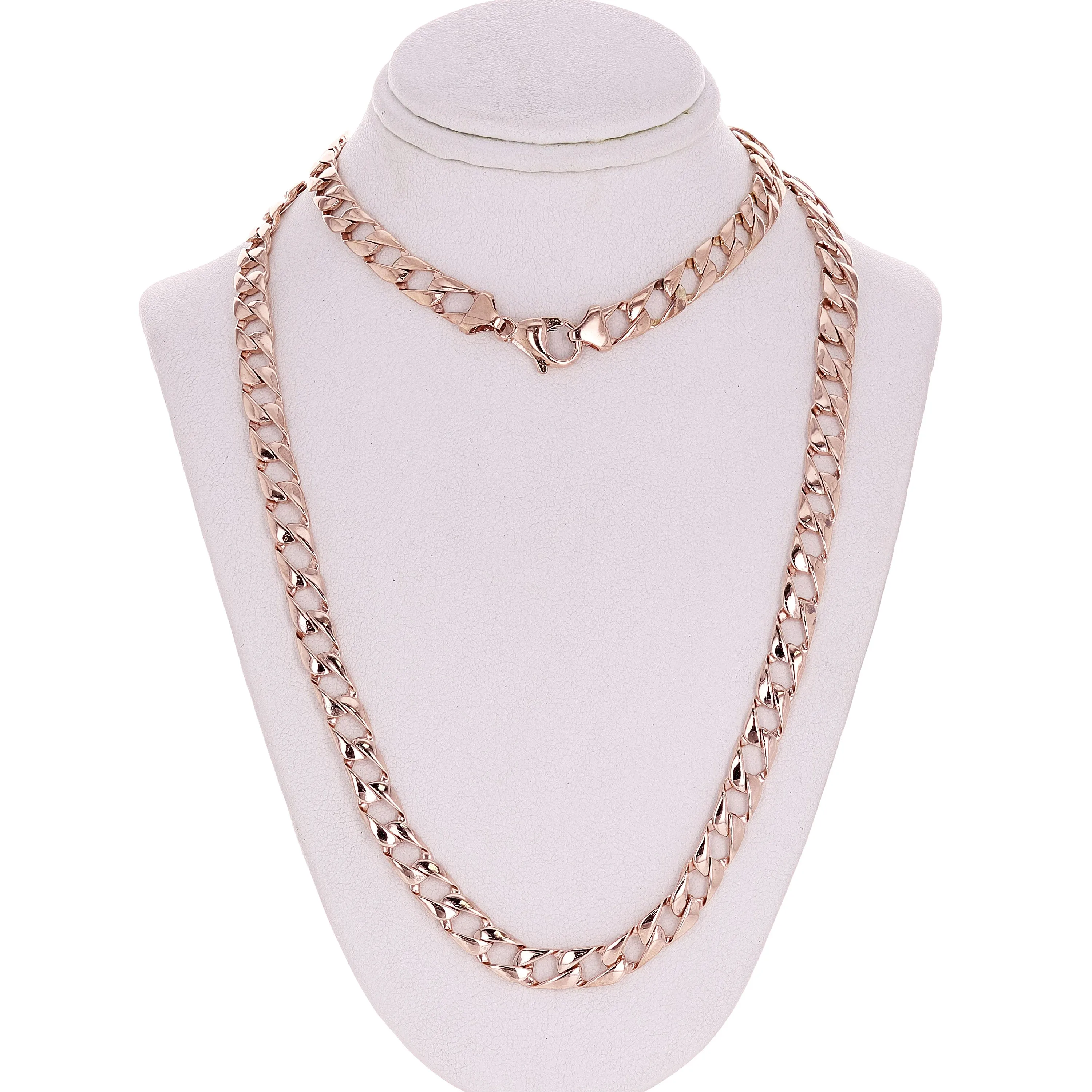 Men's 14k Yellow White or Rose Gold Solid Flat Cuban Chain Necklace 20" - 26" 6.3mm