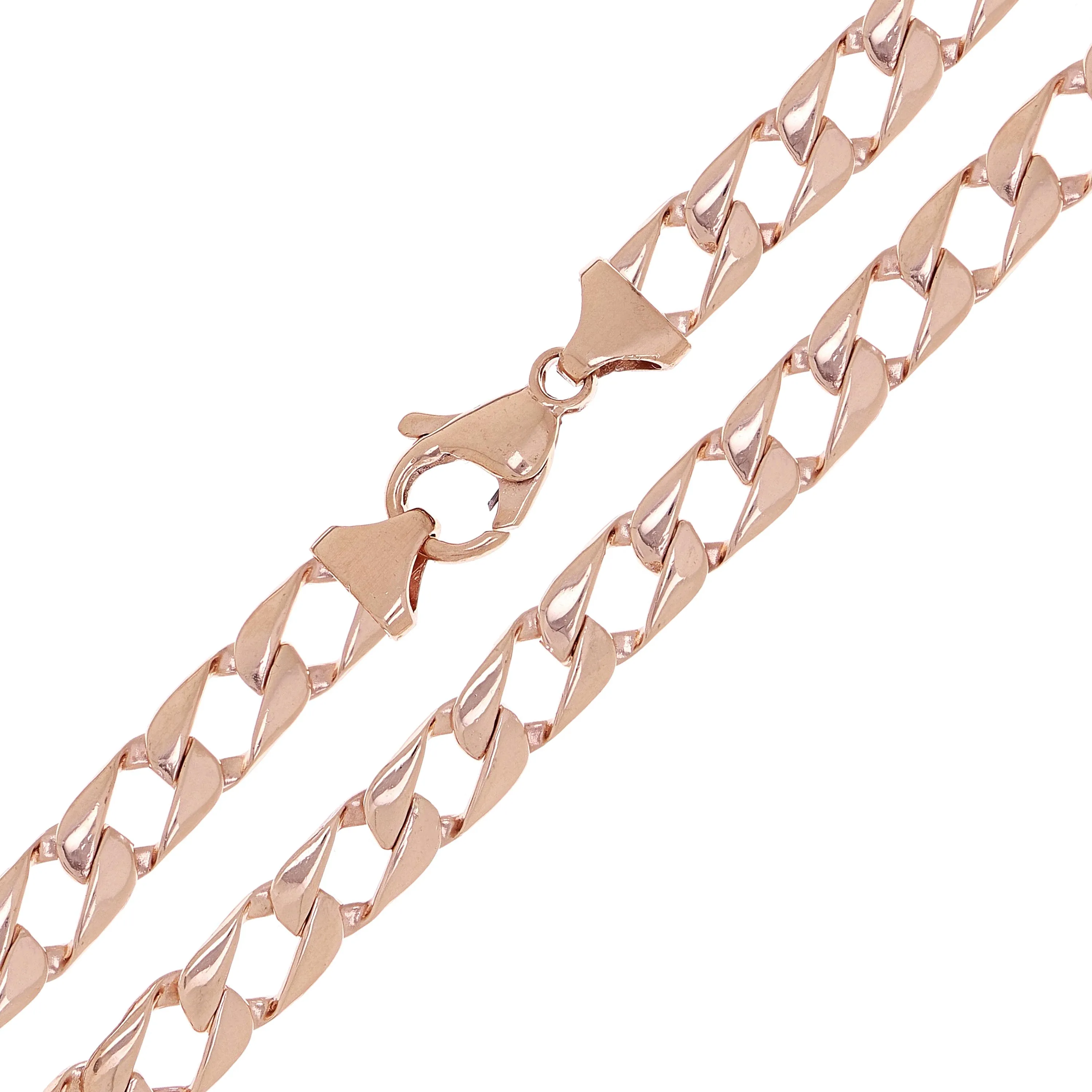 Men's 14k Yellow White or Rose Gold Solid Flat Cuban Chain Necklace 20" - 26" 6.3mm