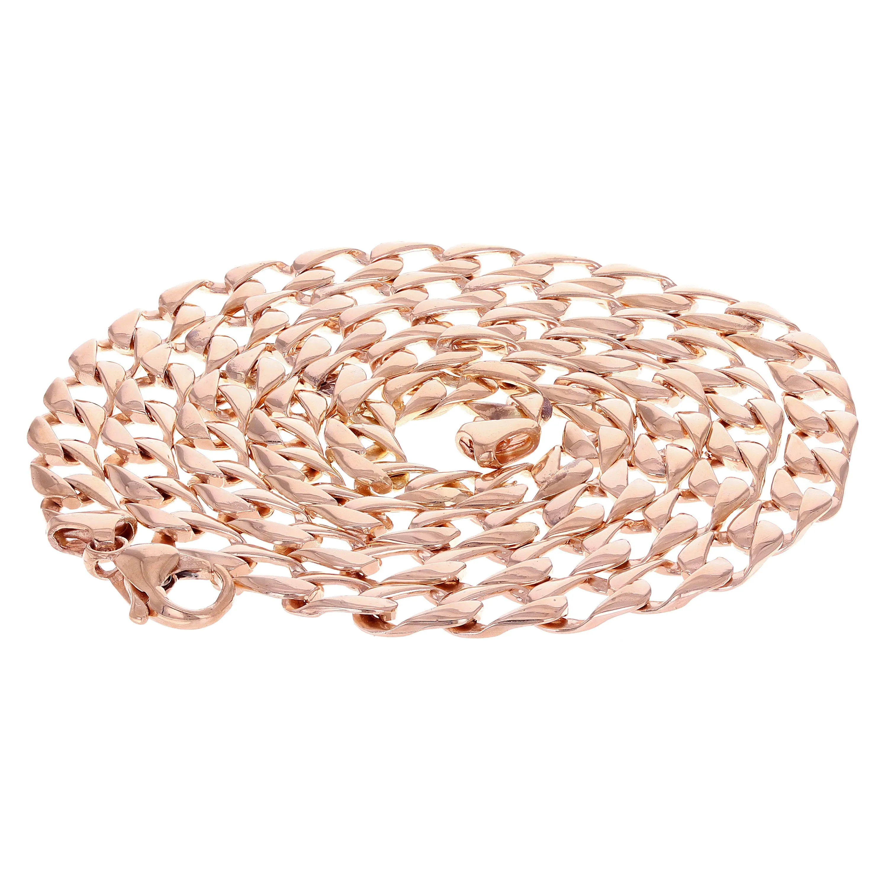 Men's 14k Yellow White or Rose Gold Solid Flat Cuban Chain Necklace 20" - 26" 6.3mm