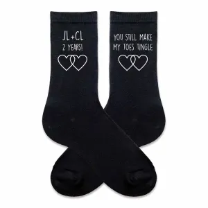 Men's 2nd Anniversary Gift - Personalized Anniversary Socks
