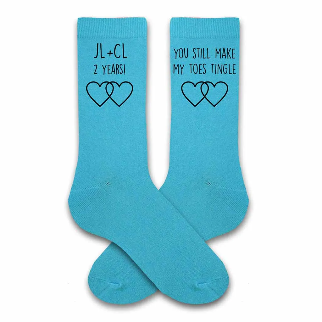 Men's 2nd Anniversary Gift - Personalized Anniversary Socks