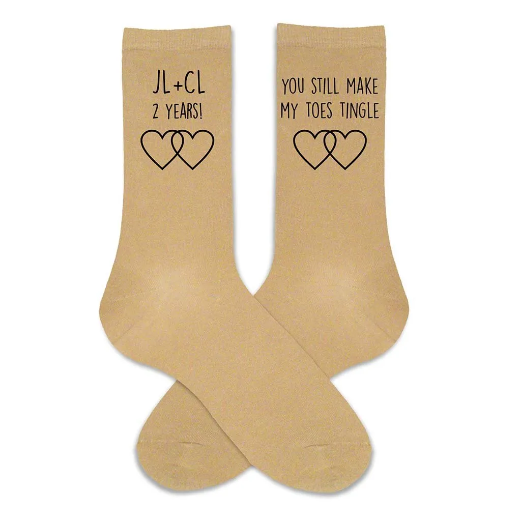 Men's 2nd Anniversary Gift - Personalized Anniversary Socks