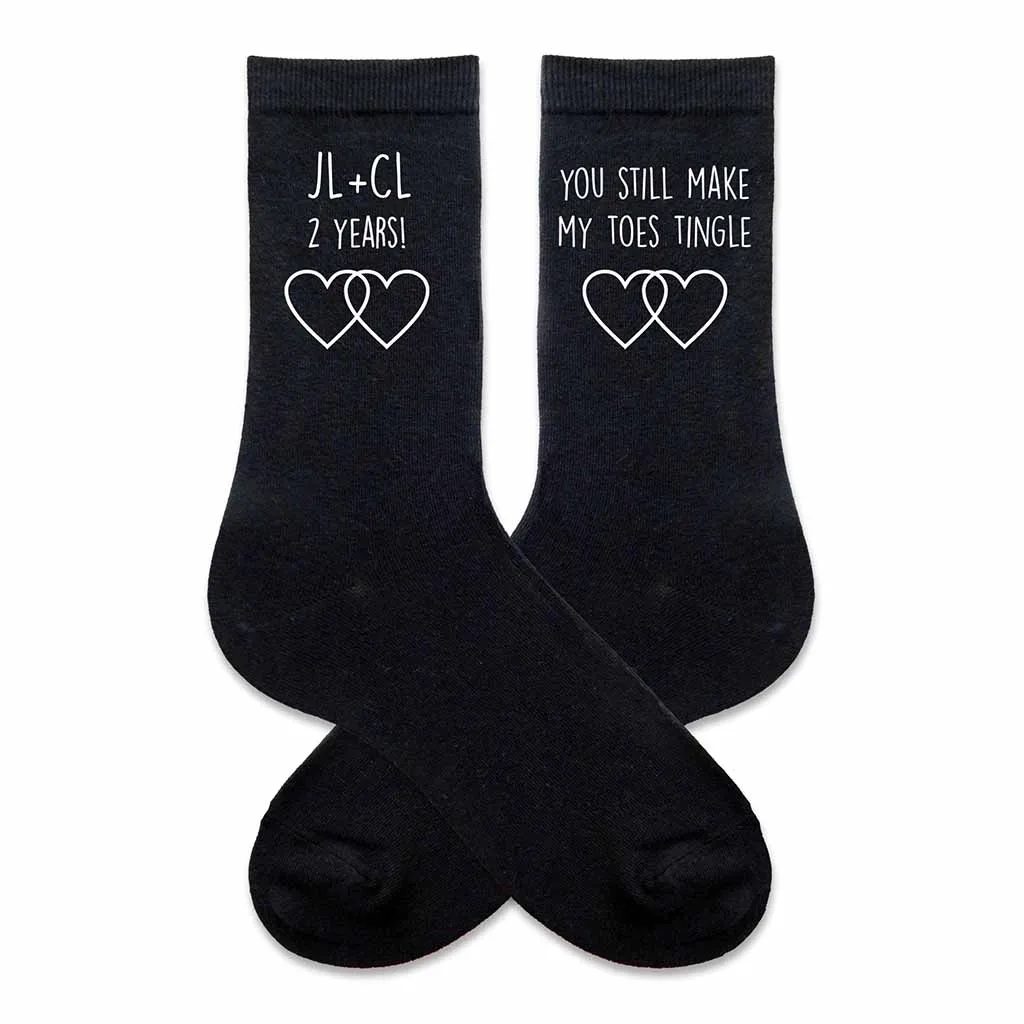 Men's 2nd Anniversary Gift - Personalized Anniversary Socks