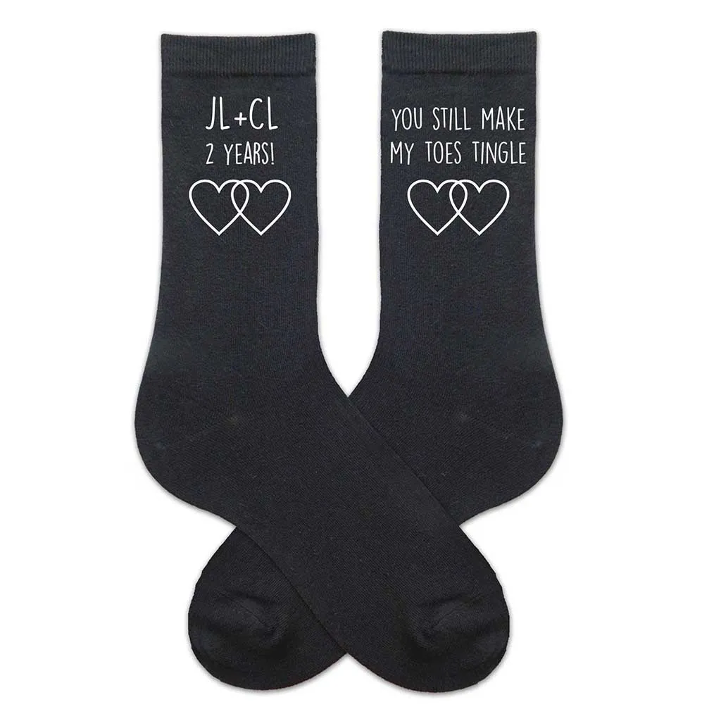 Men's 2nd Anniversary Gift - Personalized Anniversary Socks