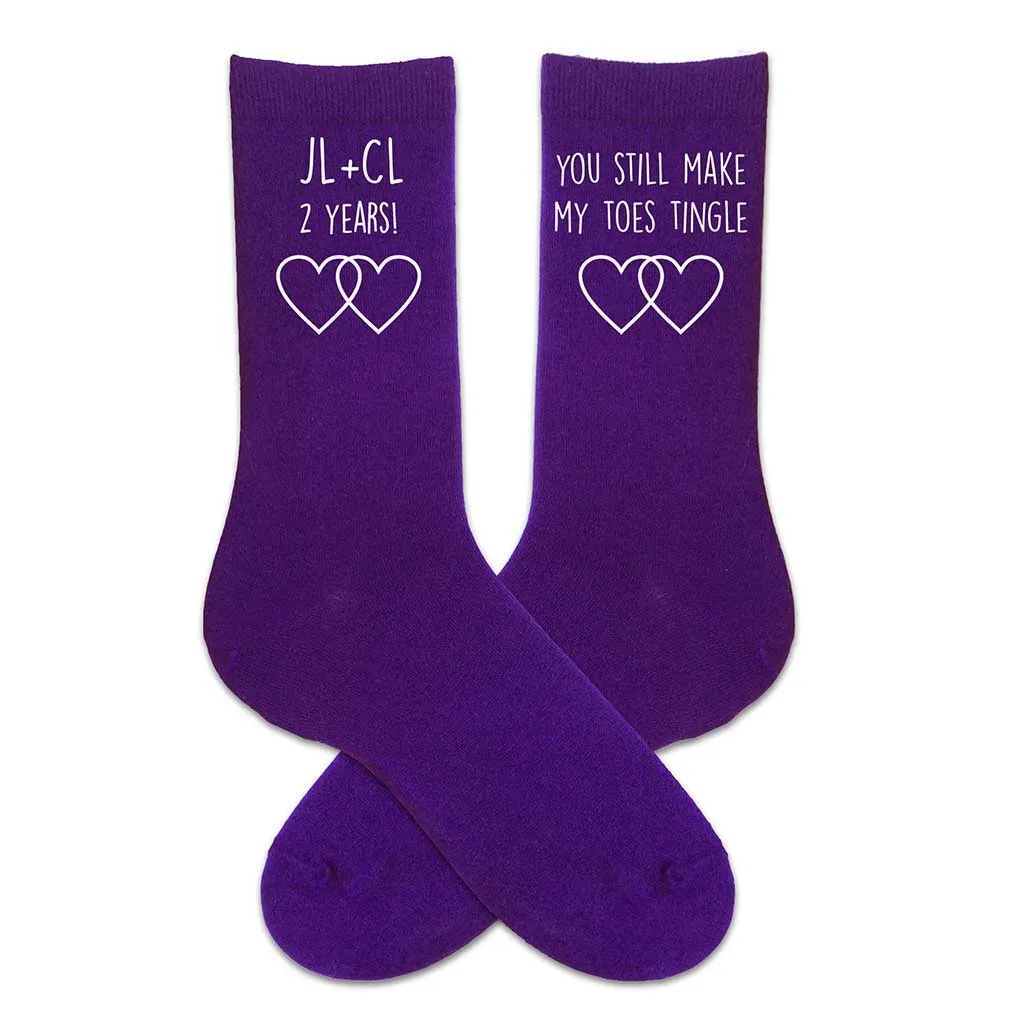 Men's 2nd Anniversary Gift - Personalized Anniversary Socks