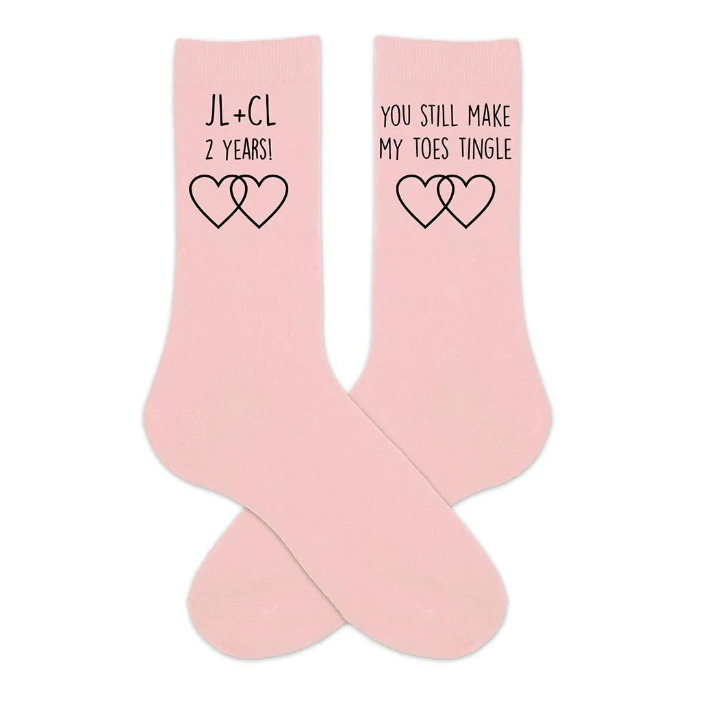Men's 2nd Anniversary Gift - Personalized Anniversary Socks