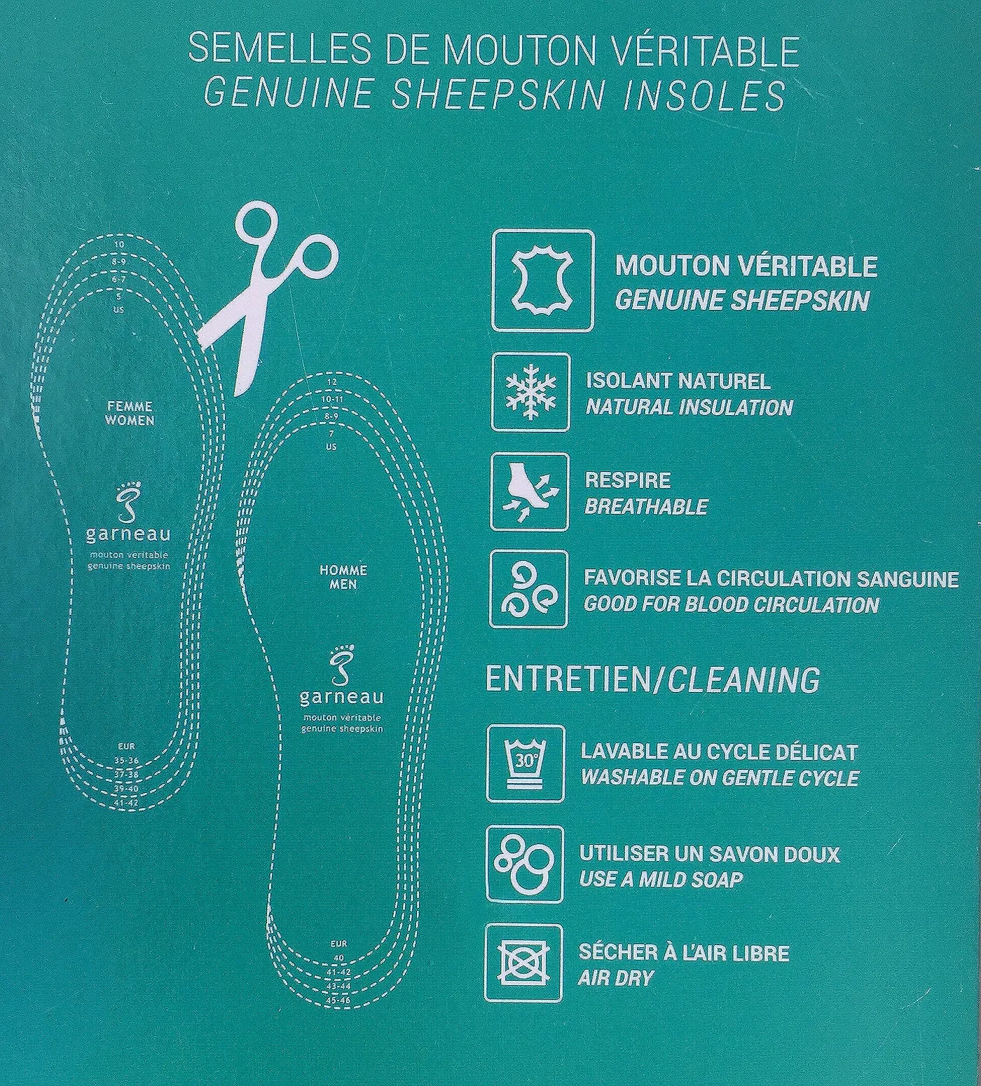 Men's & Women's Multi-Size Sheepskin Insoles