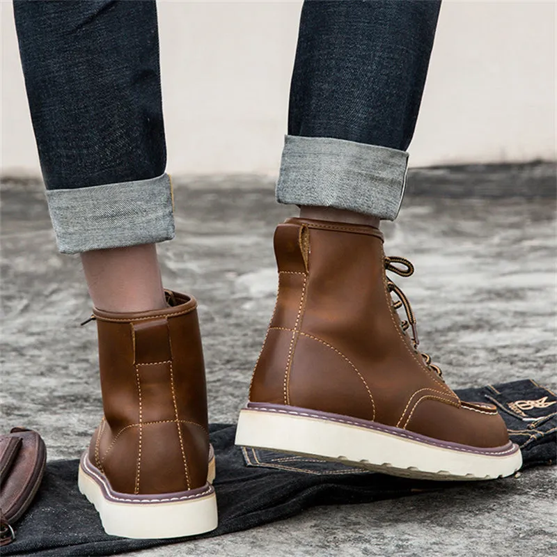 Men's Autumn Winter Vintage Plus Size Cargo Boots