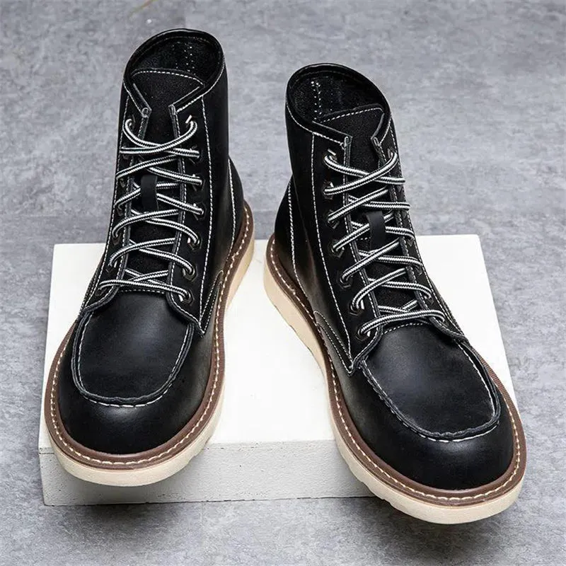 Men's Autumn Winter Vintage Plus Size Cargo Boots