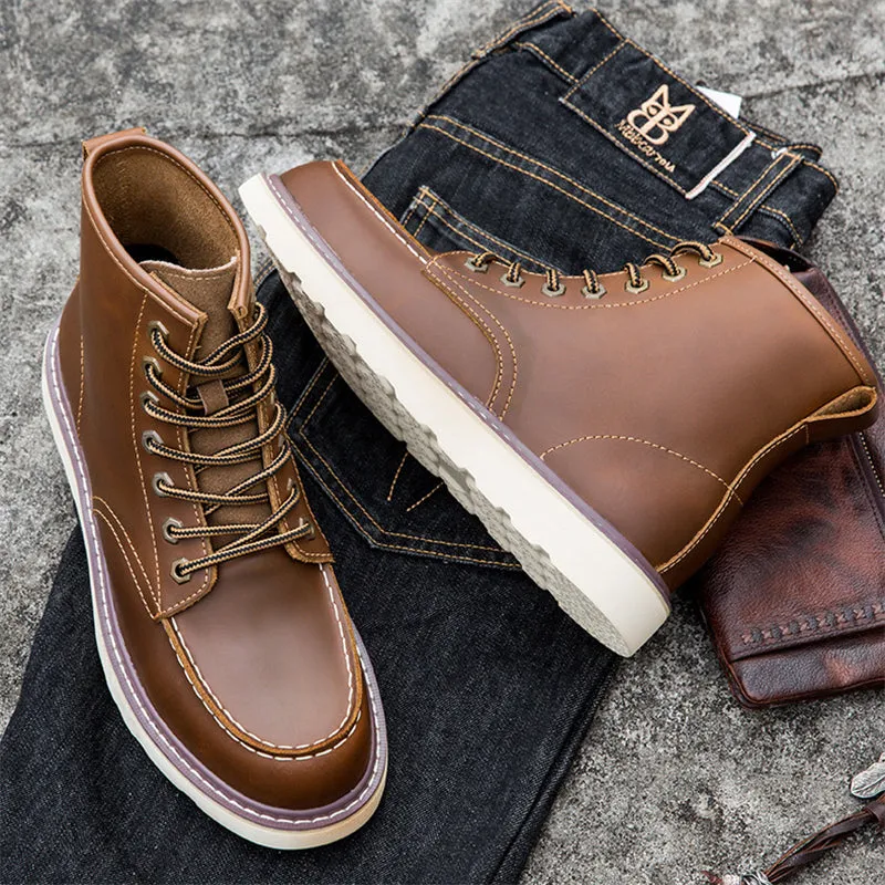 Men's Autumn Winter Vintage Plus Size Cargo Boots