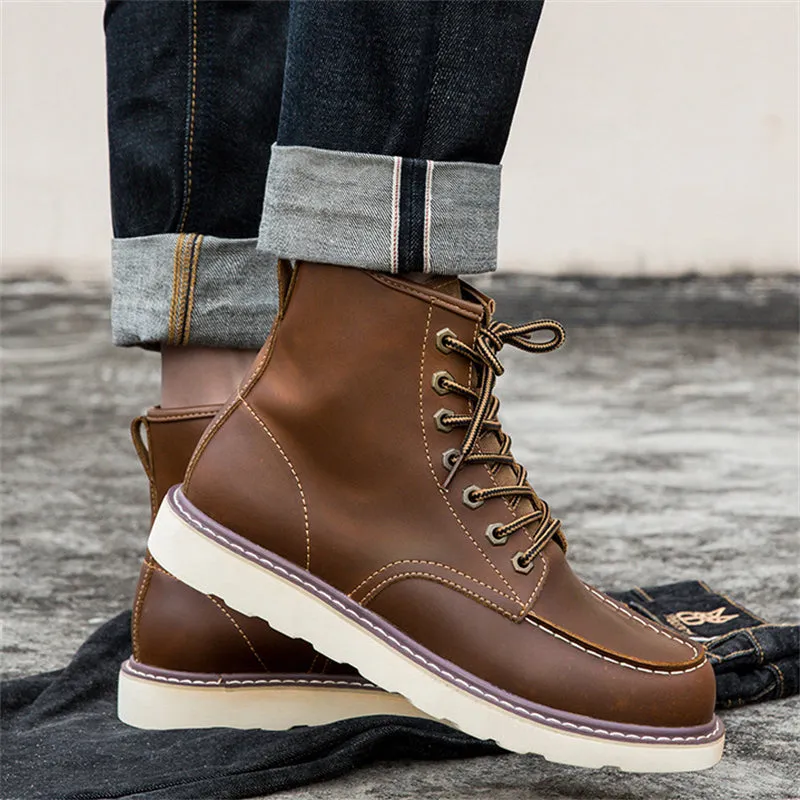 Men's Autumn Winter Vintage Plus Size Cargo Boots