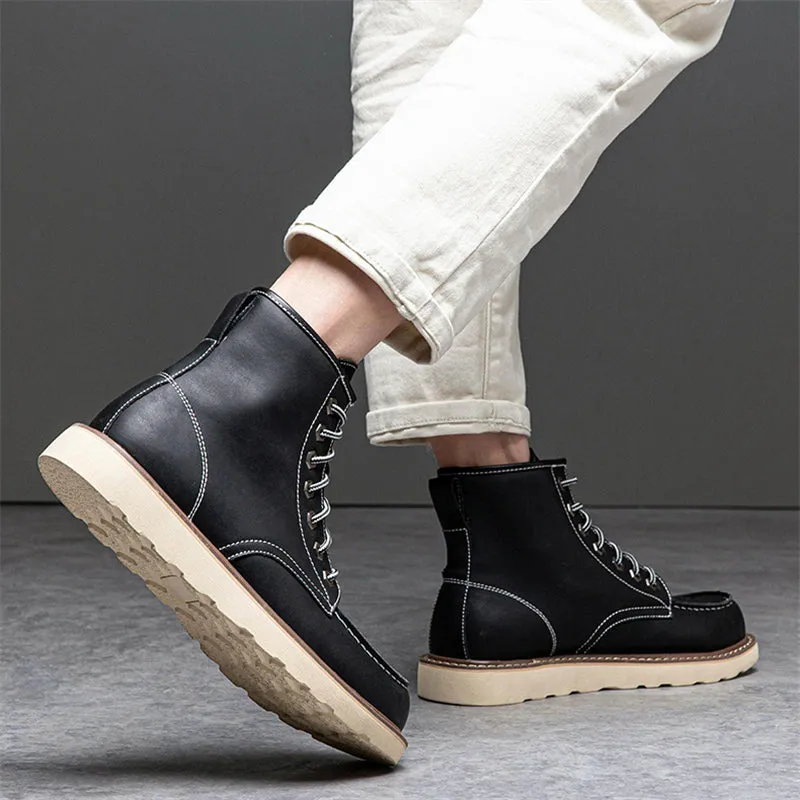 Men's Autumn Winter Vintage Plus Size Cargo Boots