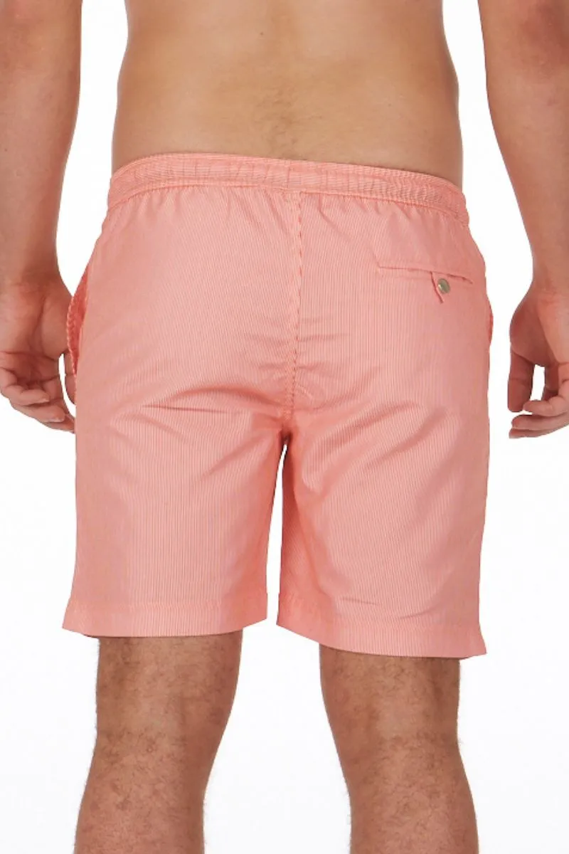 Men's Board Shorts In An Orange Stripe