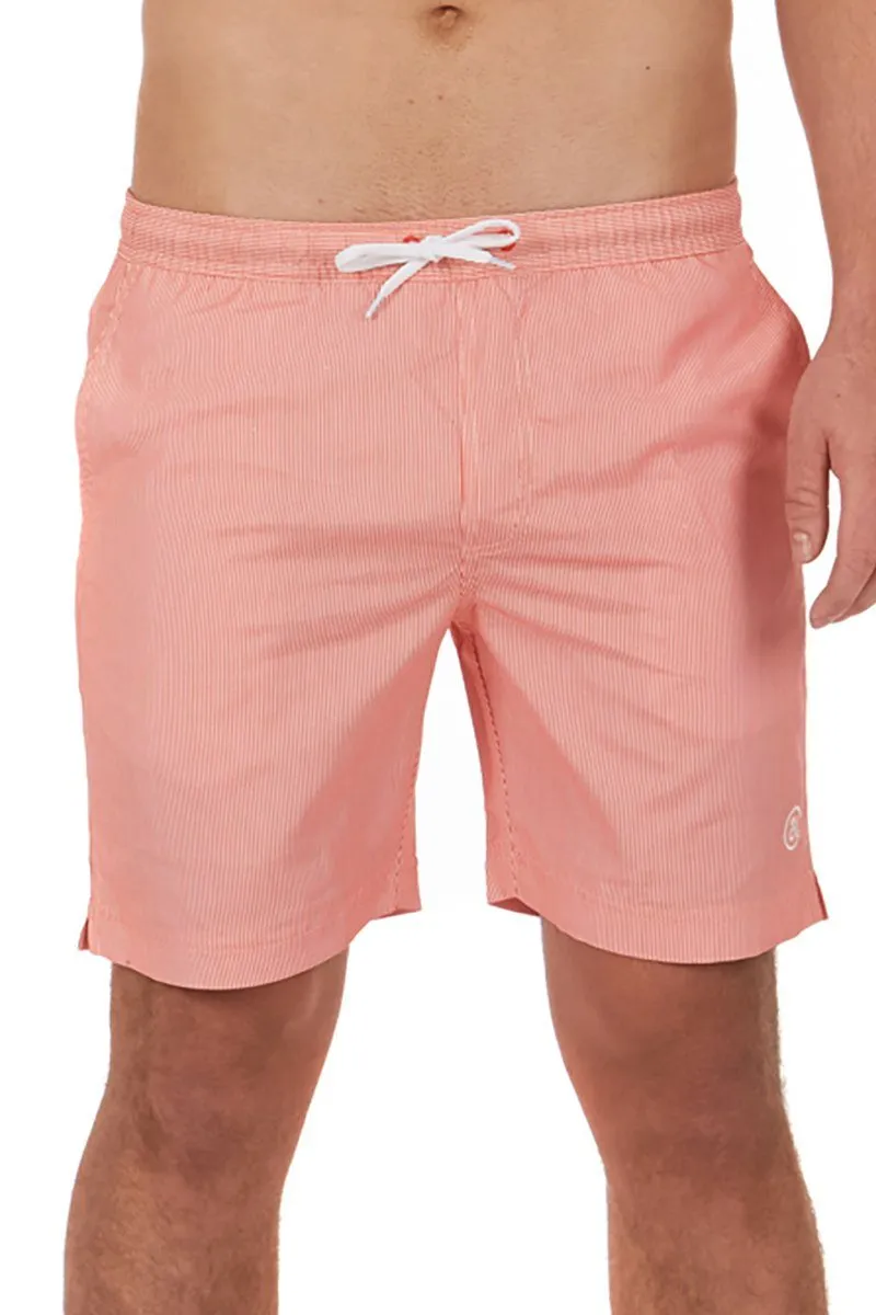 Men's Board Shorts In An Orange Stripe