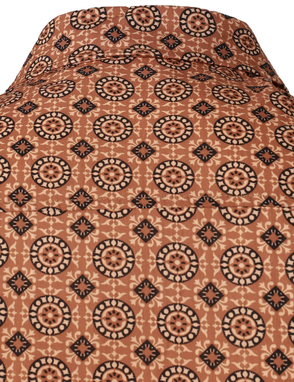 Men's Casual Geometric Button Up Vintage Long Sleeve Shirt