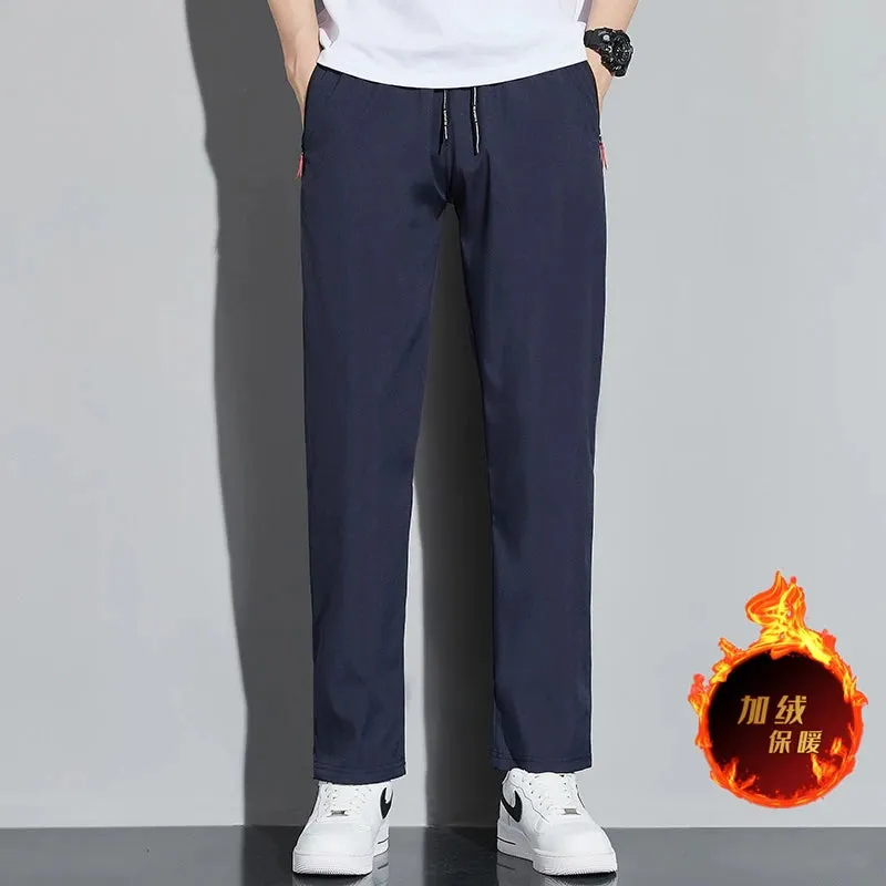 Men's Casual Pants: Business Stretch Slim Fit Elastic Waist Joggers