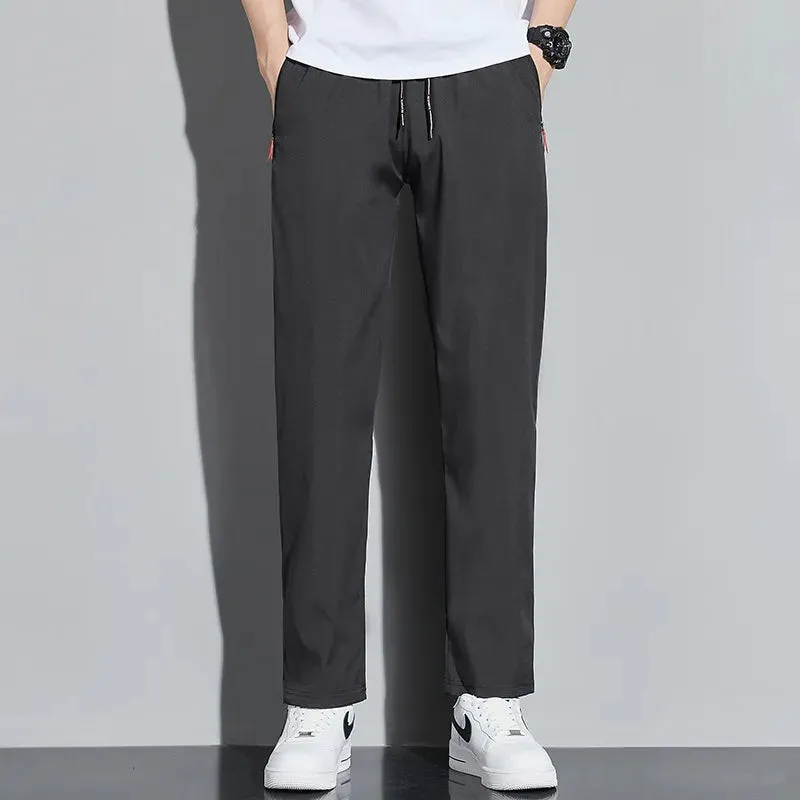 Men's Casual Pants: Business Stretch Slim Fit Elastic Waist Joggers