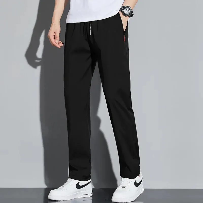 Men's Casual Pants: Business Stretch Slim Fit Elastic Waist Joggers