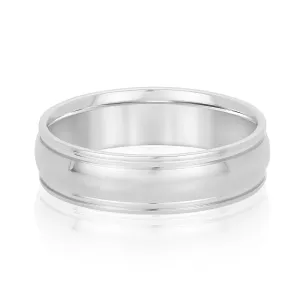 Men's Classic Dome Center and Flat Edge Wedding Band