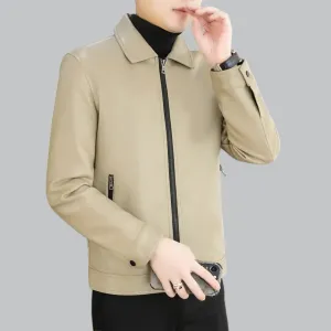 Men's Classic Leather Biker Jacket | Slim Fit, Genuine Leather, Bomber Style