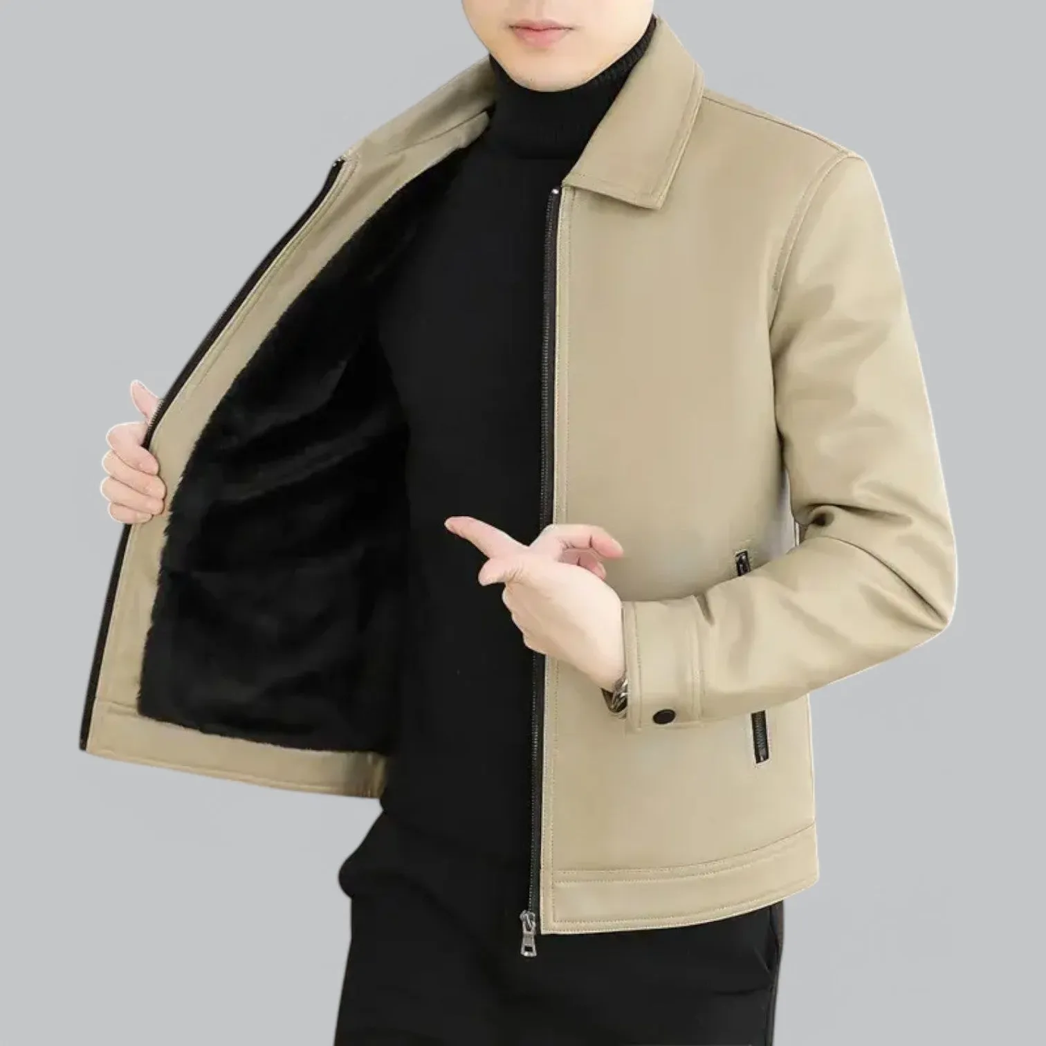 Men's Classic Leather Biker Jacket | Slim Fit, Genuine Leather, Bomber Style