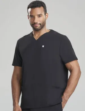 Mens Classic Scrub Top - Black