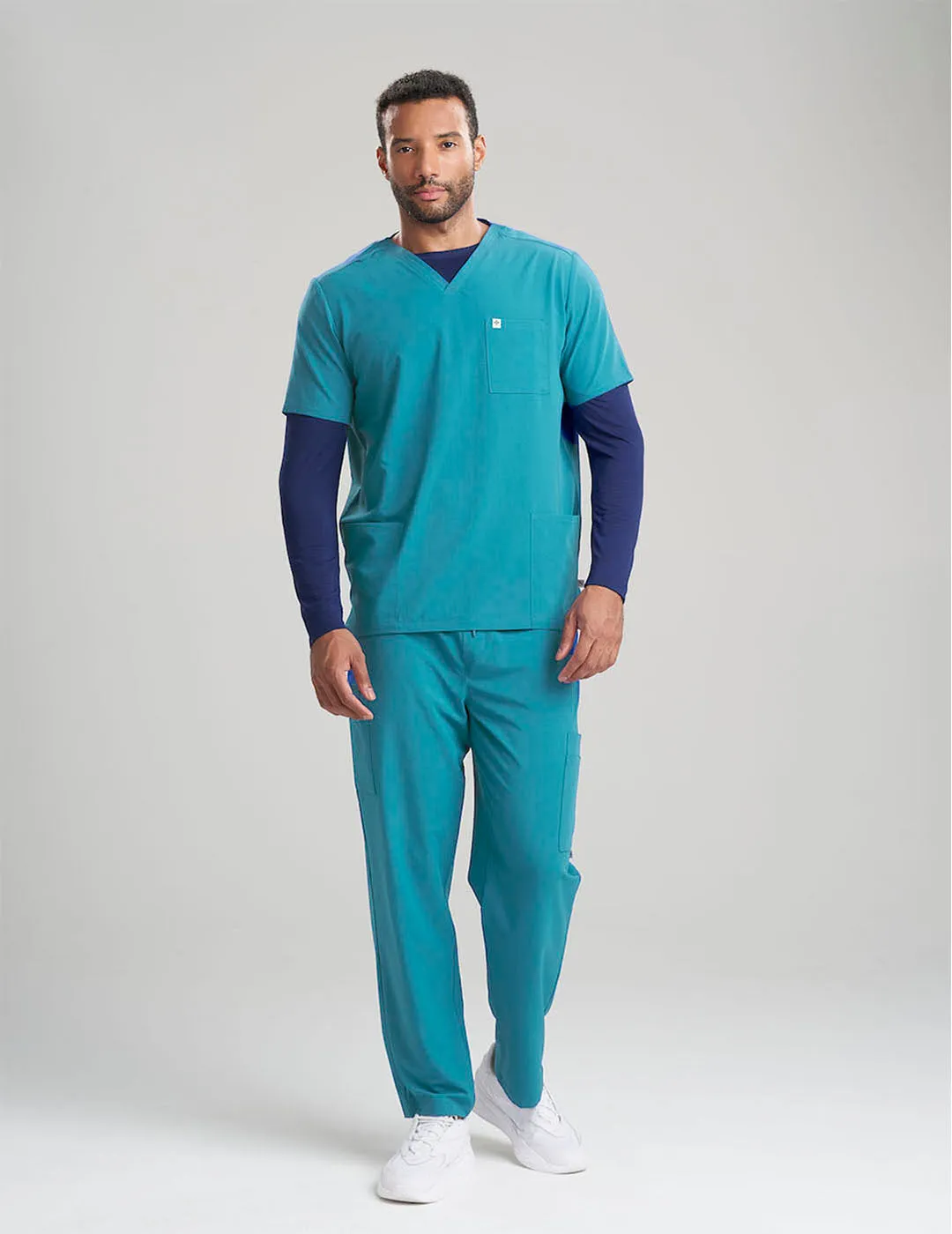 Mens Classic Scrub Top - Teal