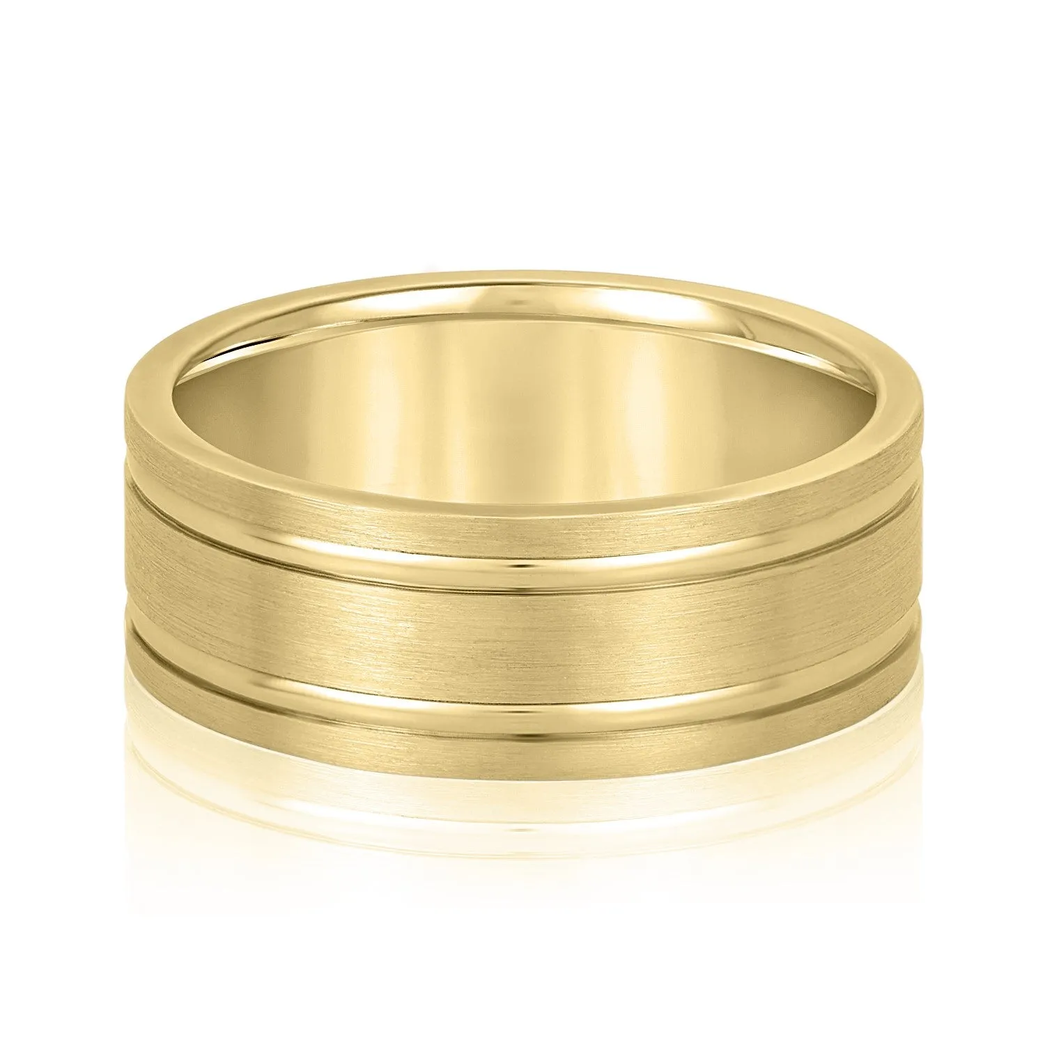 Men's Double Grooved Classic Wedding Band