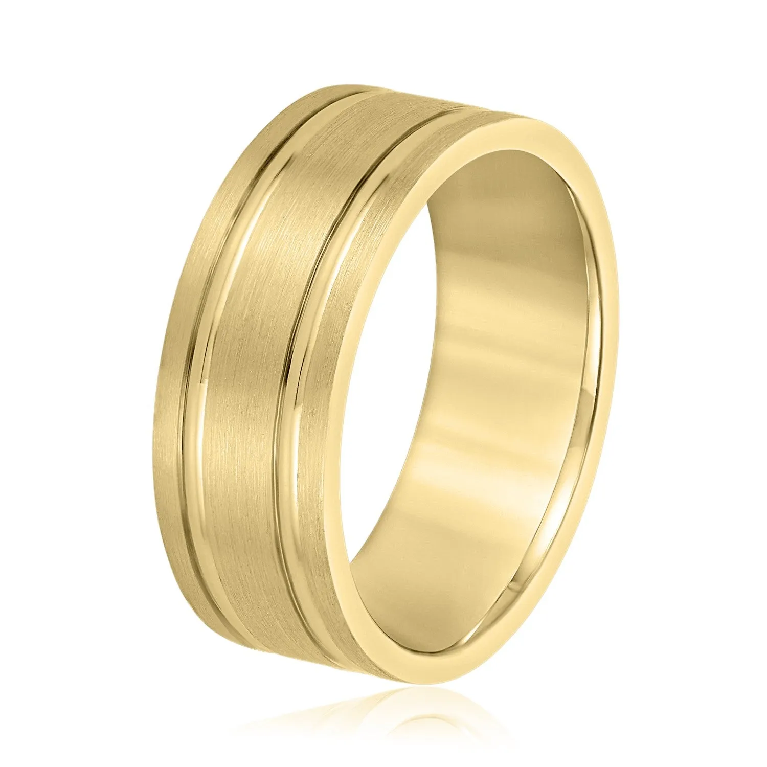 Men's Double Grooved Classic Wedding Band