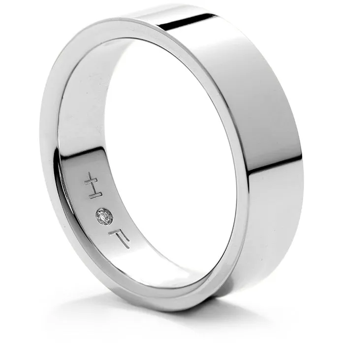 Mens Flat Comfort Fit Band in 18K White Gold