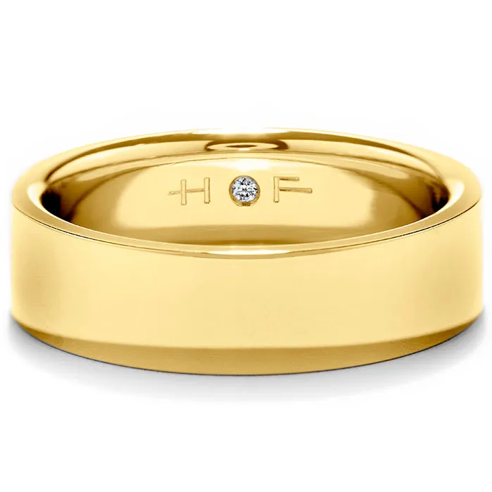 Mens Flat Comfort Fit Band in 18K White Gold