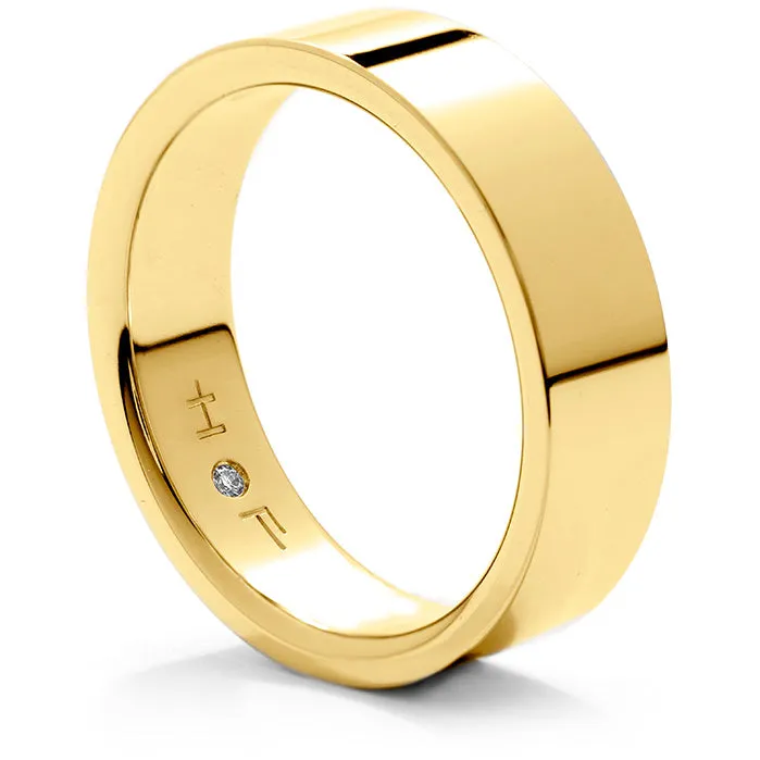 Mens Flat Comfort Fit Band in 18K White Gold