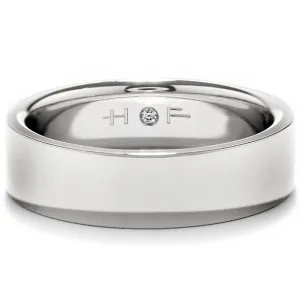 Mens Flat Comfort Fit Band in 18K White Gold