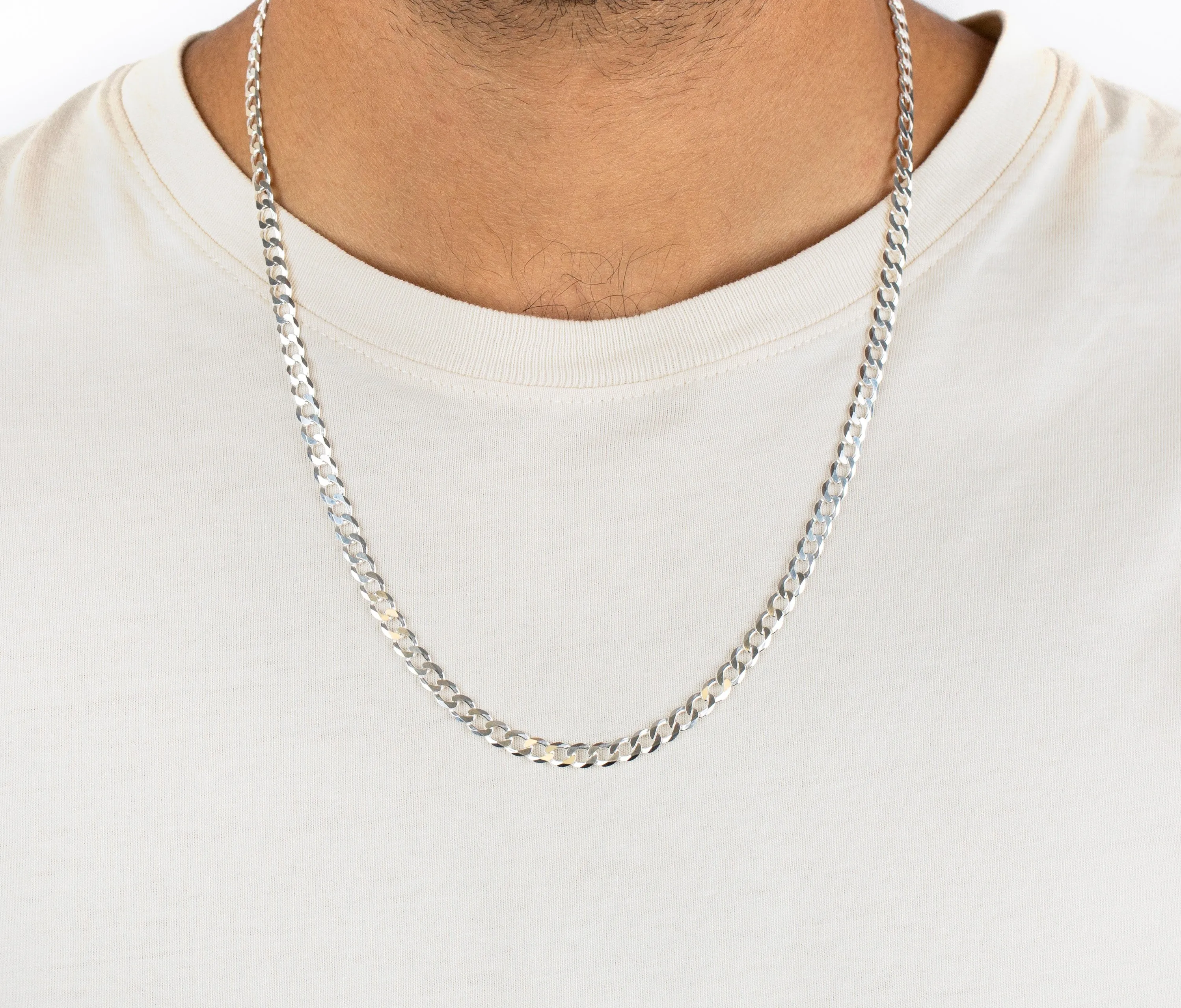 Men's Flat Cuban Chain Necklace
