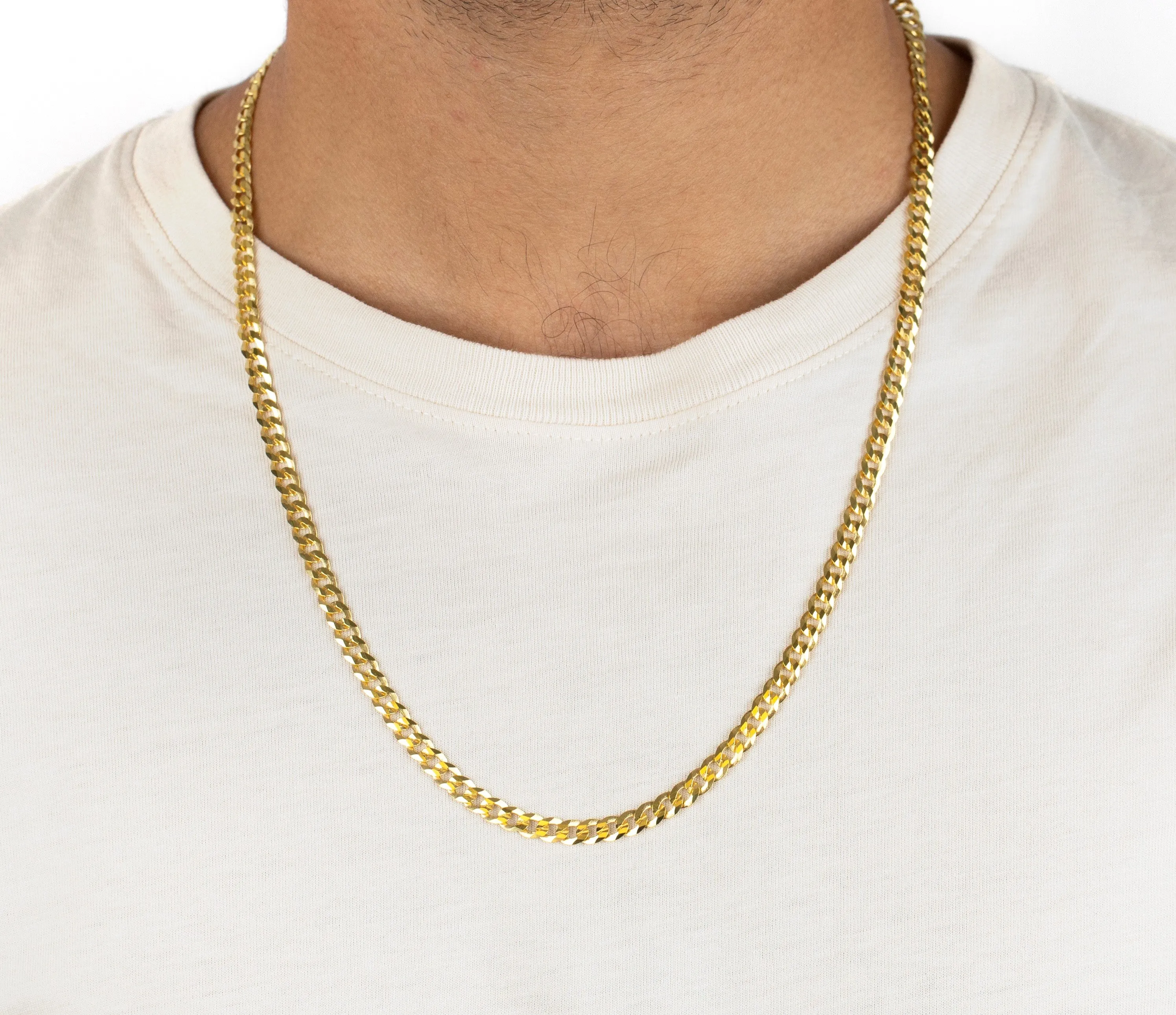 Men's Flat Cuban Chain Necklace