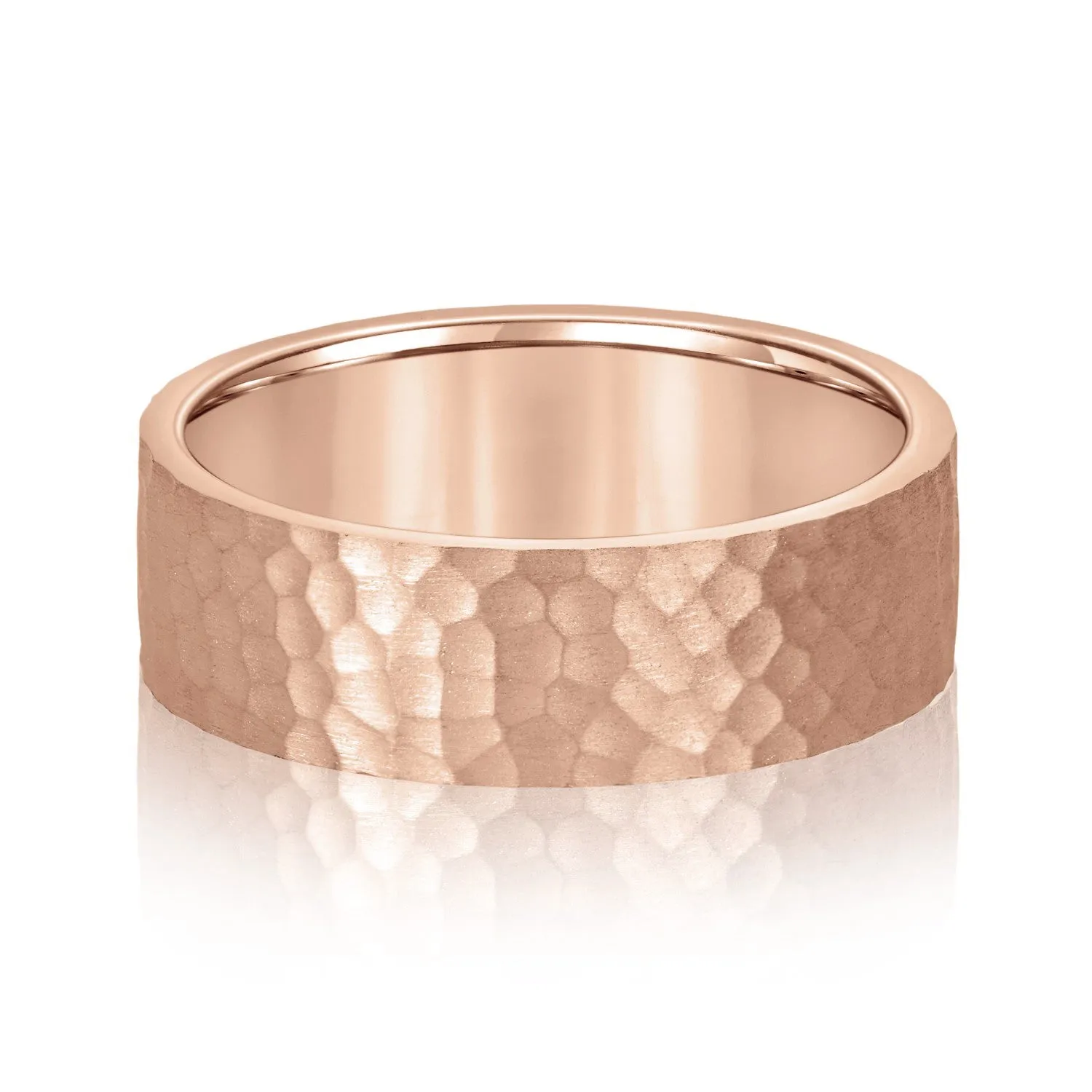 Men's Flat Hammered Band Timeless Texture