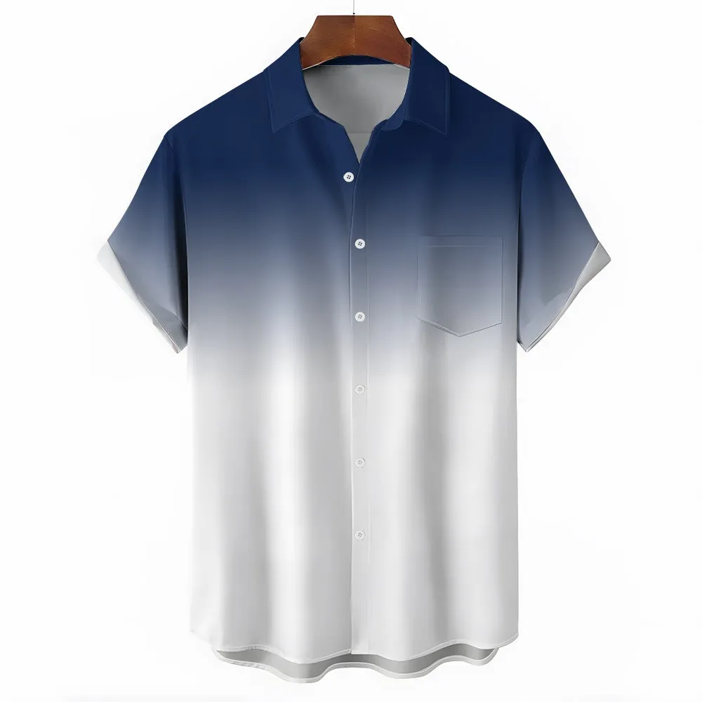 Men's Gradient Casual Short Sleeve Shirt 2403000785