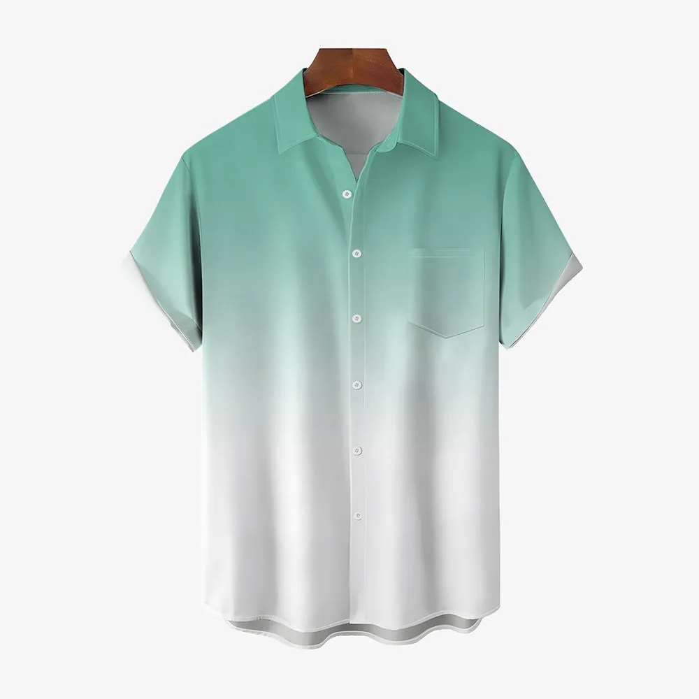 Men's Gradient Casual Short Sleeve Shirt 2403000785