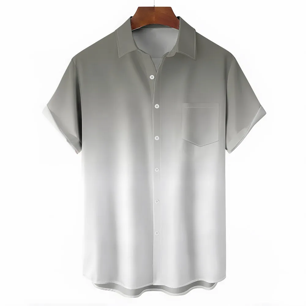 Men's Gradient Casual Short Sleeve Shirt 2403000785