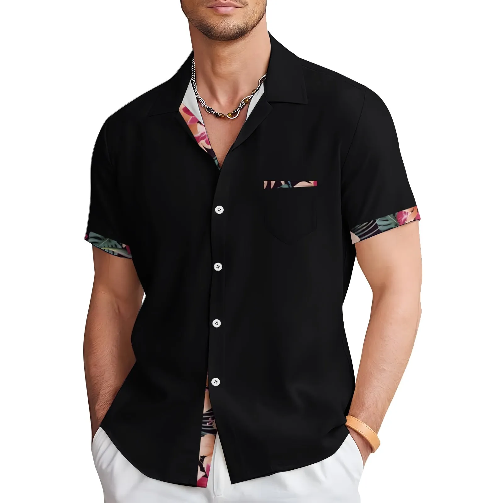 Men's Hawaiian Casual Short Sleeve Shirt 2404000268