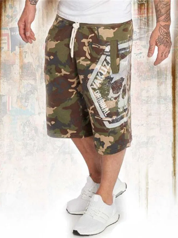 Men's Letter Printed Casual Loose Shorts