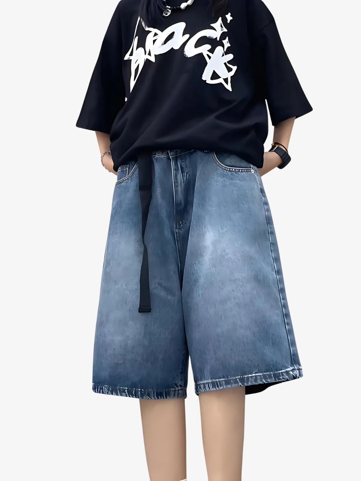 MEN'S LIGHT WASH JORTS