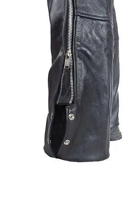 MEN'S MOTORCYCLE RIDERS SLASH POCKET CHAP WITH MESH LINER VERY SOFT LEATHER