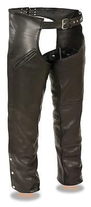 MEN'S MOTORCYCLE RIDERS SLASH POCKET CHAP WITH MESH LINER VERY SOFT LEATHER