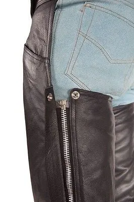 MEN'S MOTORCYCLE RIDERS SLASH POCKET CHAP WITH MESH LINER VERY SOFT LEATHER